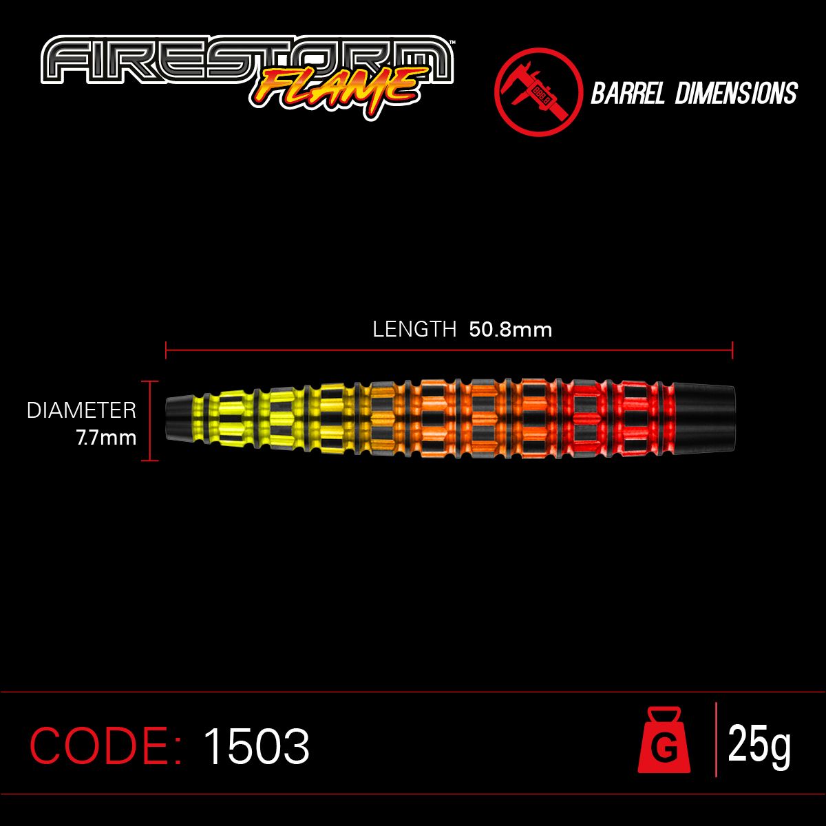 WINMAU Firestorm Flame 25 gram 90% Tungsten alloy