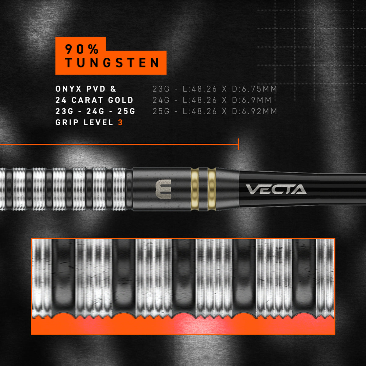 Winmau Gian Van Veen TS Switch Point steel darts 25G