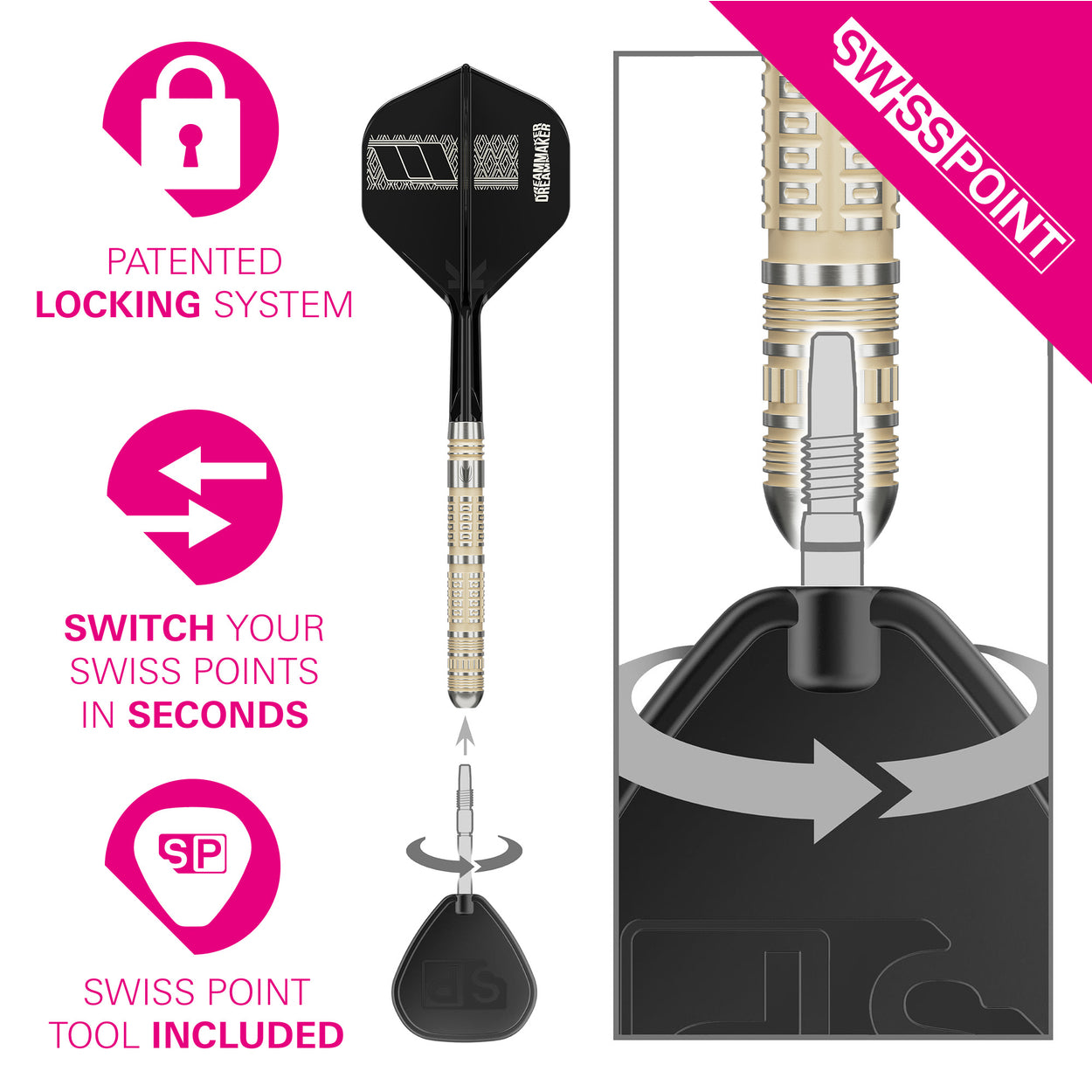 Target Dimitri Van Den Bergh 95K Swiss Point Steeldarts 24G