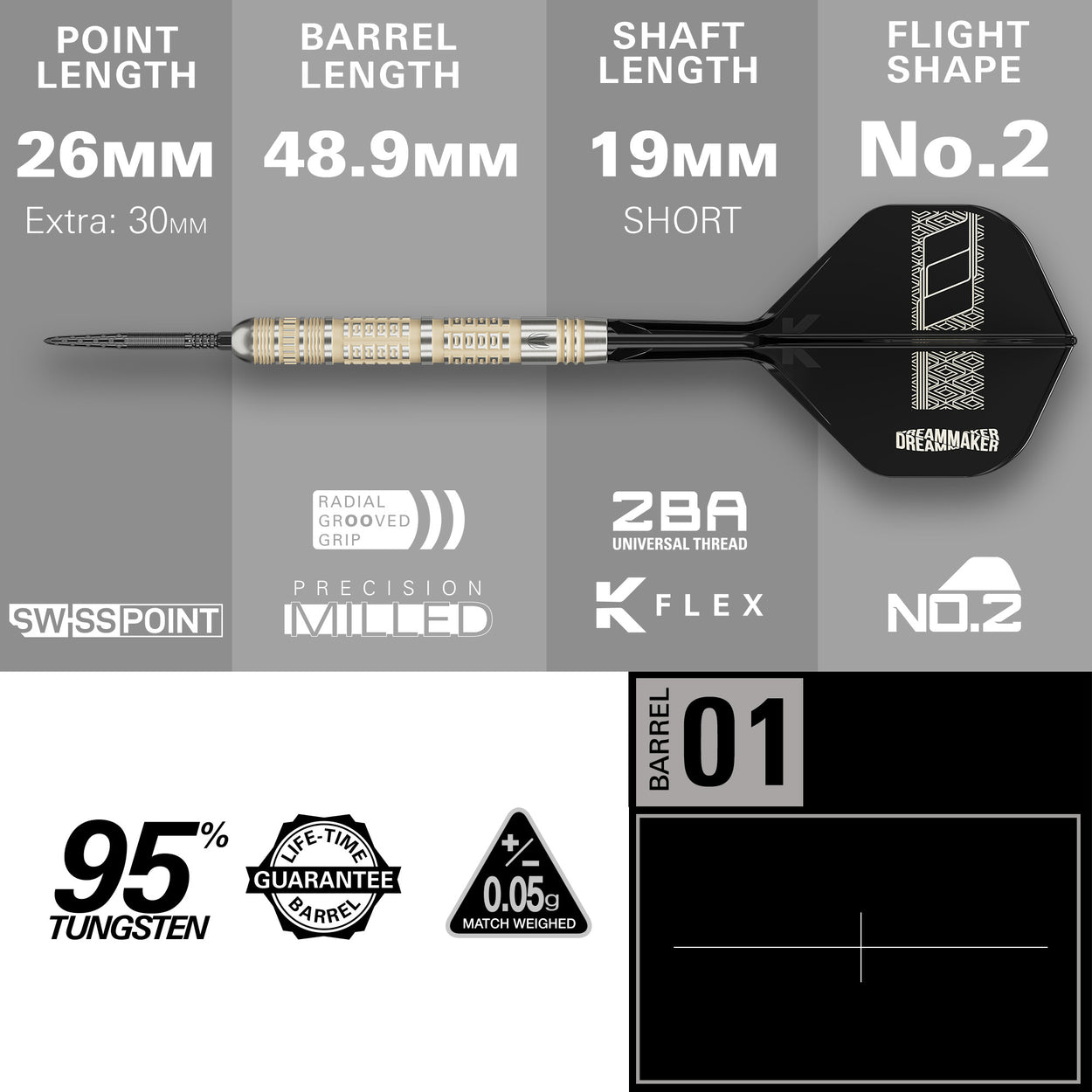 Target Dimitri Van Den Bergh 95K Swiss Point Steeldarts 24G