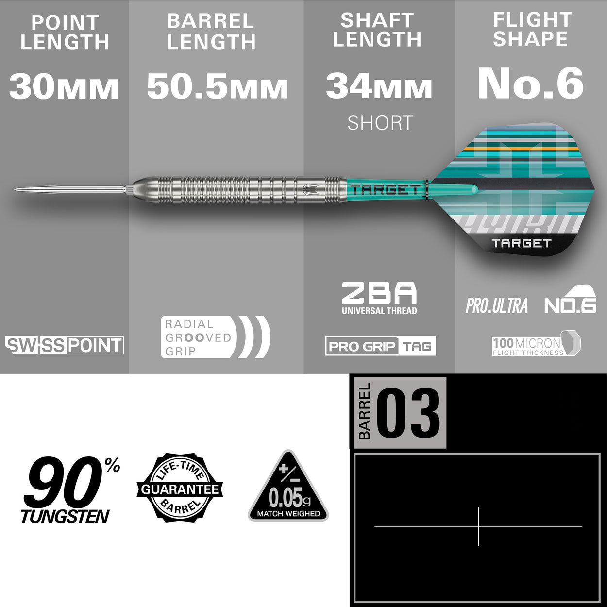 Target Hydro 03 Swiss Point Steeldarts 26G