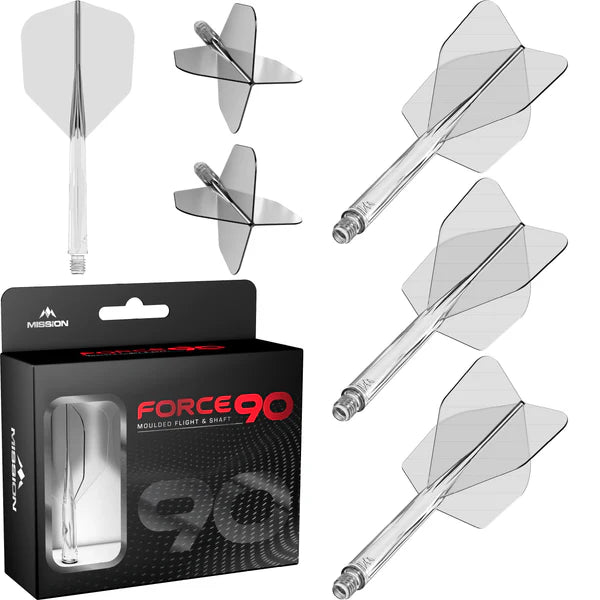 Mission Force 90 - New Moulded Flight & Shaft System - Clear - Standard No6 MEDIUM 33MM