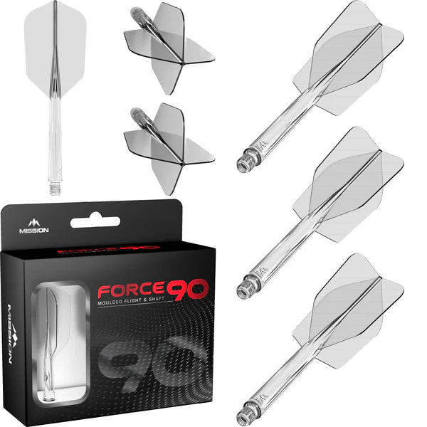 Mission Force 90 - New Moulded Flight & Shaft System - Clear - Slim MEDIUM 33MM