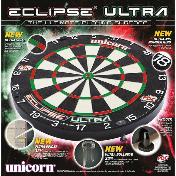 Unicorn - Unicorn Eclipse Ultra Dartboard - with UniLock - PDC - Ultra