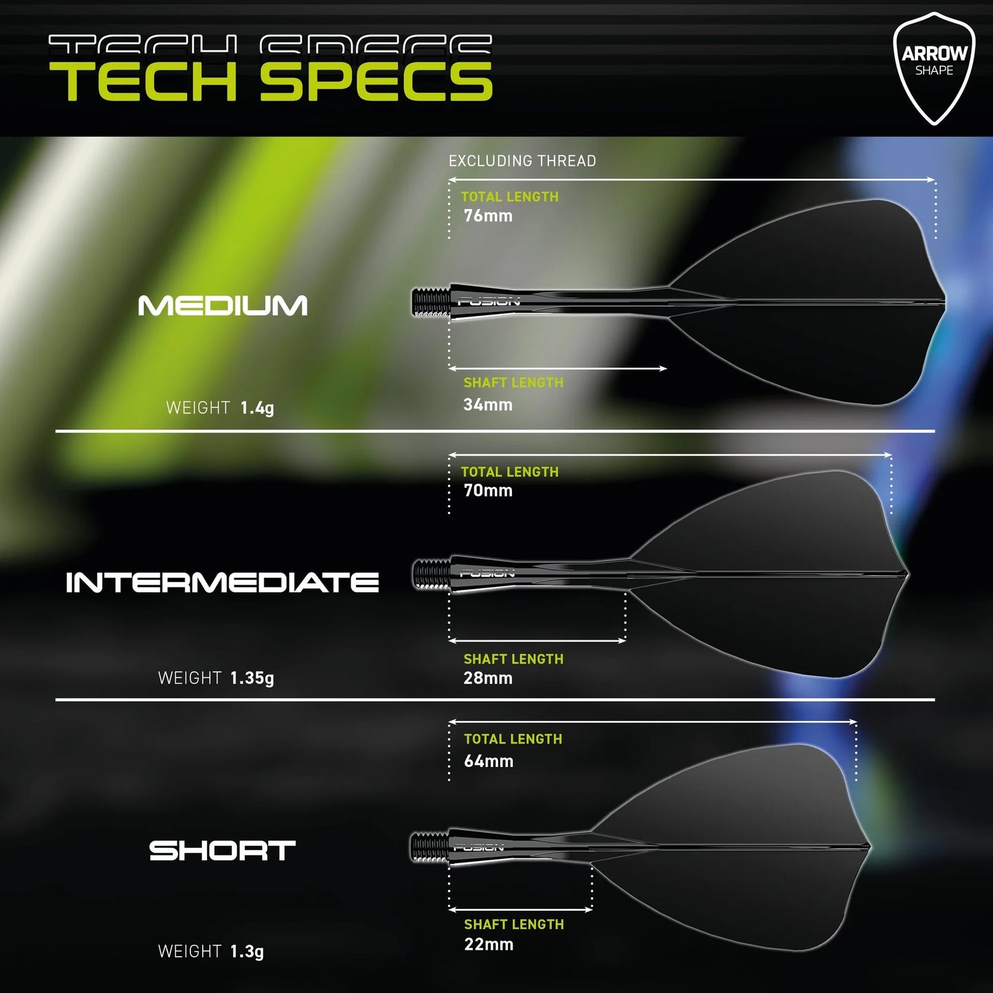 Winmau Fusion Arrow Flight & Shaft INTERMEDIATE