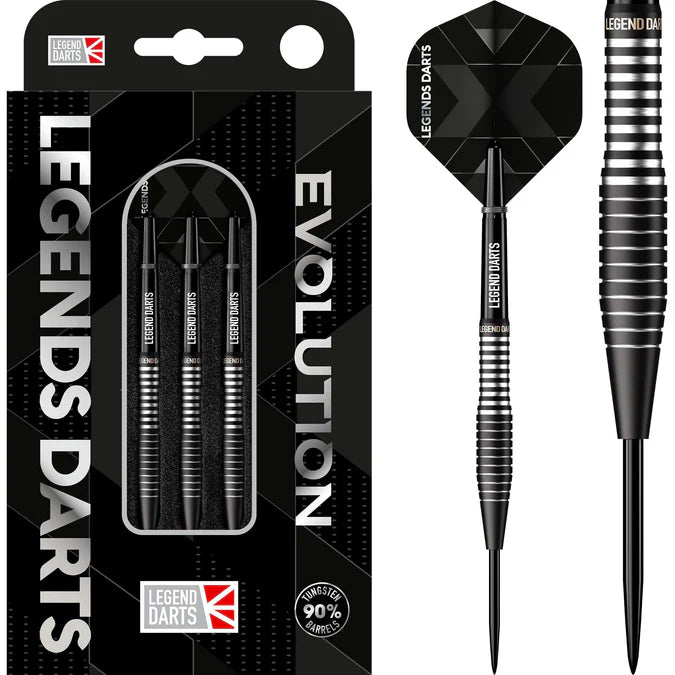 Legend Darts - Steel Tip - Revolution Series - B04 - Black - Torpedo 24G