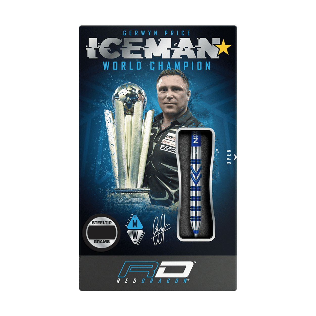 Red Dragon Gerwyn Price Blue 90% steel darts 24G