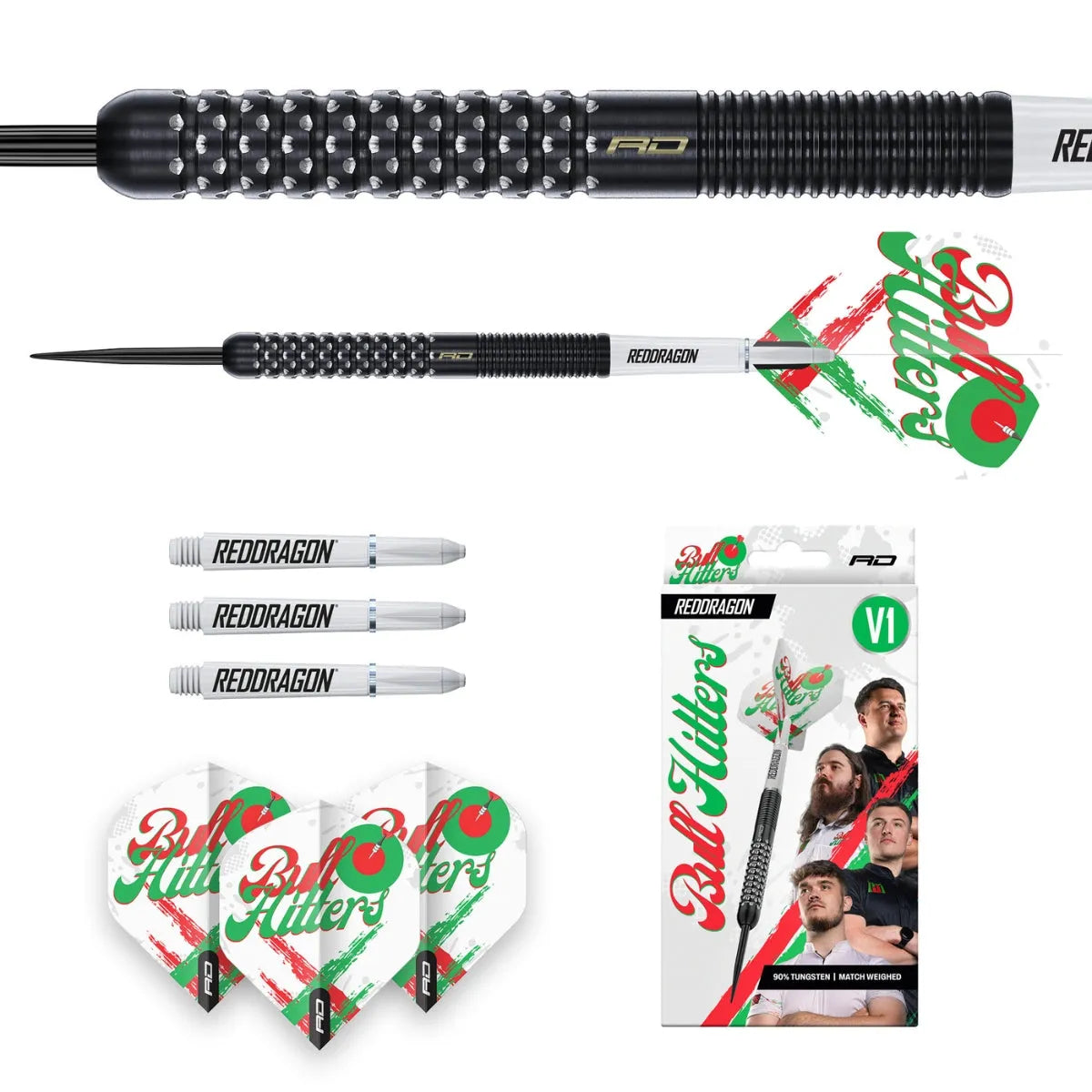 Red Dragon Bullhitters V1 90% Tungsten Steel Tip Darts 23G