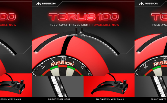 Mission - Mission Torus 100 - Folding Portable Travel Light - Dartboard Lighting