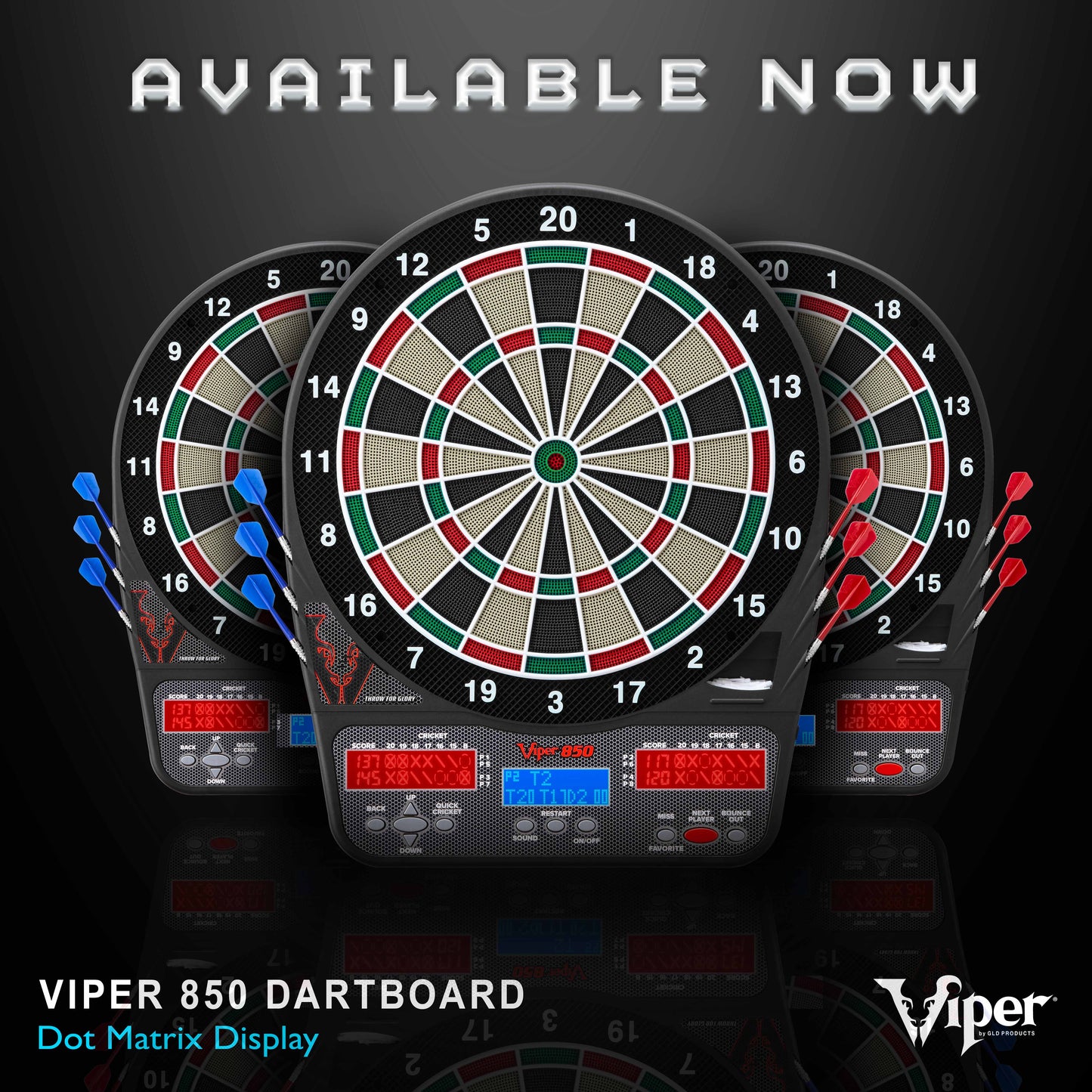 Viper 850 Electronic Dartboard - Ultra Thin Spider - Professional