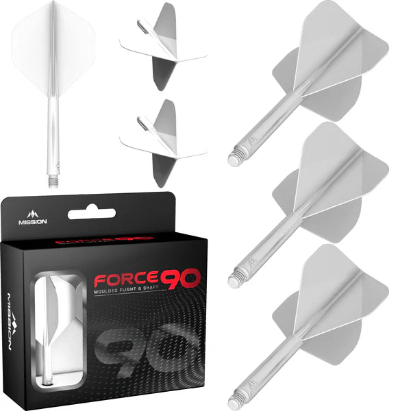 Mission Force 90 - New Moulded Flight & Shaft System - White - Standard No2 MEDIUM 48MM