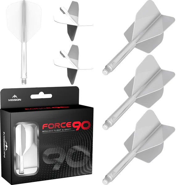 Mission Force 90 - New Moulded Flight & Shaft System - White - Standard No6 MEDIUM 33MM
