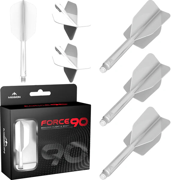 Mission Force 90 - New Moulded Flight & Shaft System - White - Slim MEDIUM 33MM