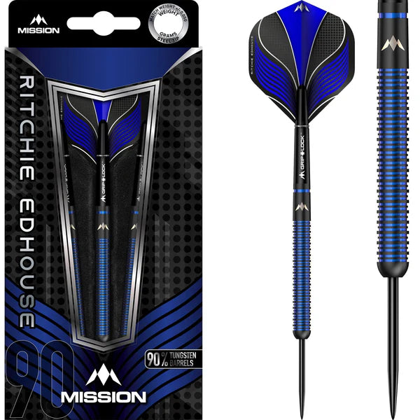 Mission Ritchie Edhouse Darts - Steel Tip - 90% - Madhouse - Black Titanium 23G