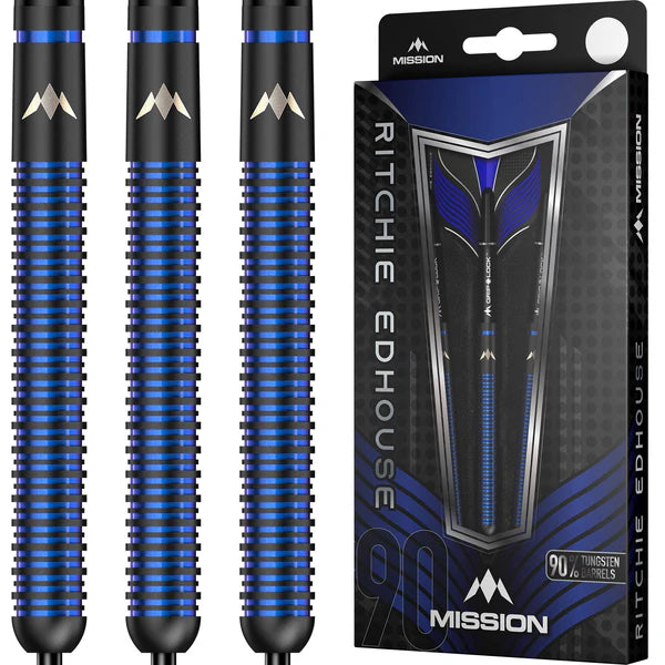 Mission Ritchie Edhouse Darts - Steel Tip - 90% - Madhouse - Black Titanium 23G