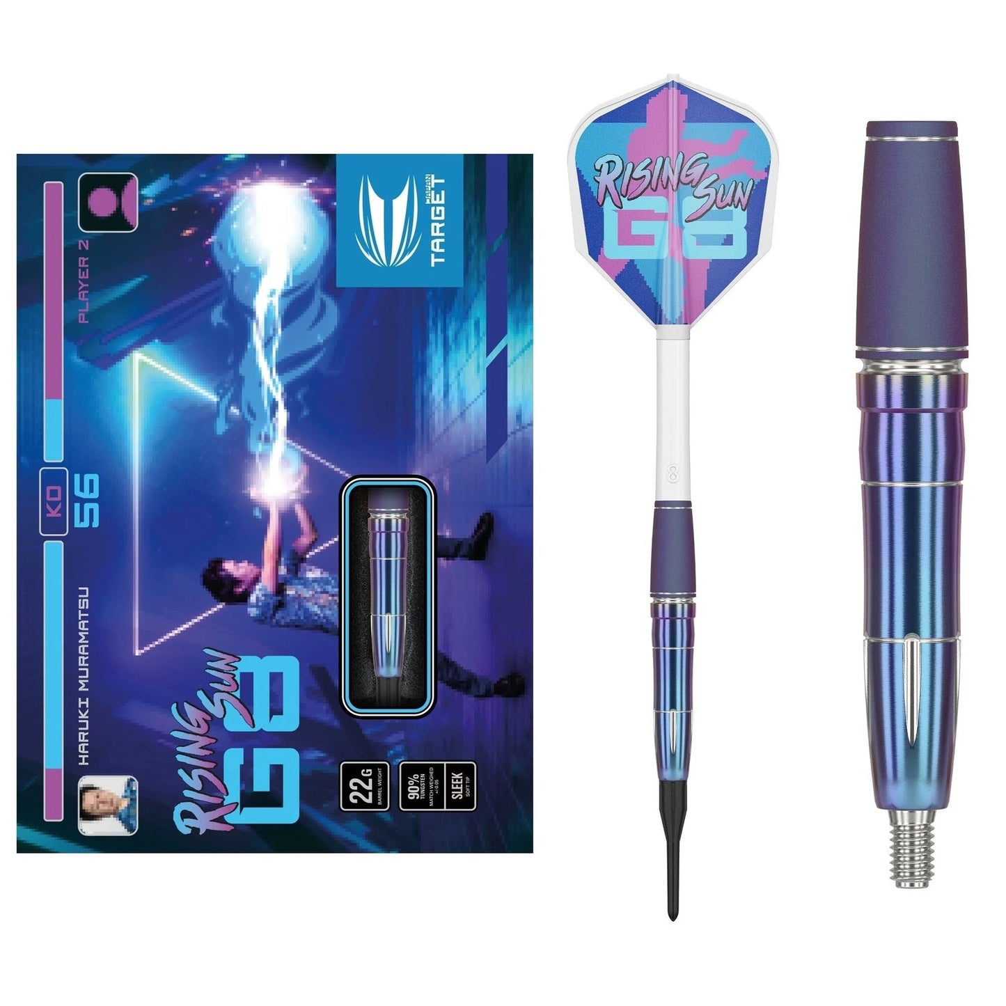 Target Japan Haruki Muramatsu Rising Sun 23G G8 Flight Sleek 90% STEEL Tip Darts