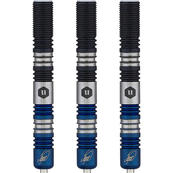 UNICORN JAMES WADE DARTS - STEEL TIP - THE MACHINE - TWO TONE - BLACK & BLUE 23G