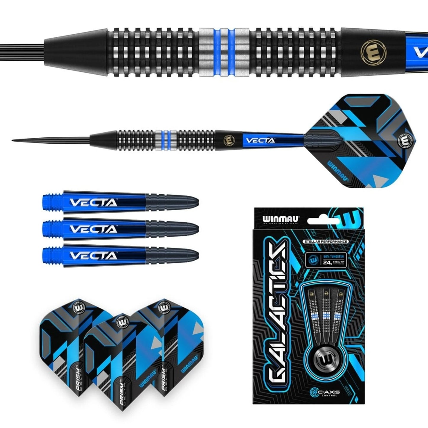 Winmau Galactics 90% Steel Tip Darts 24G