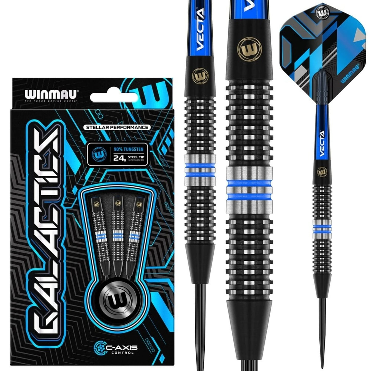 Winmau Galactics 90% Steel Tip Darts 24G