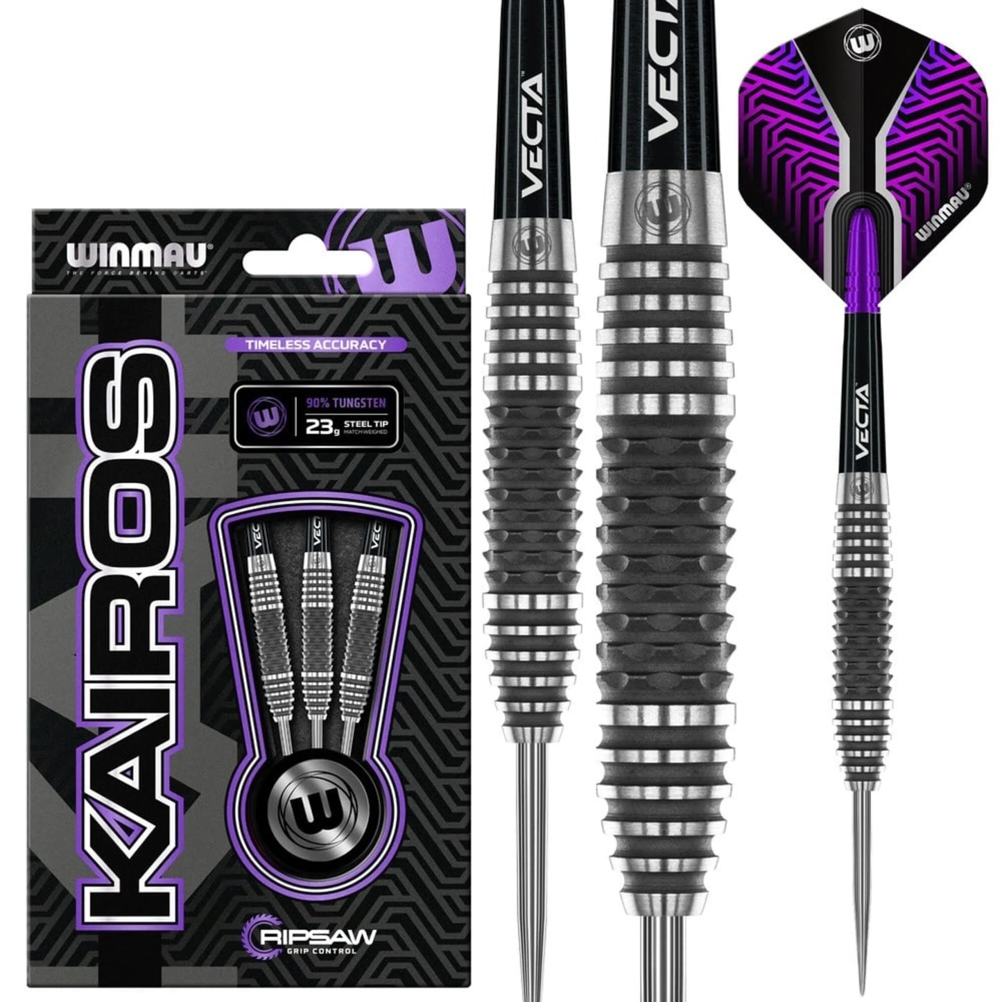 Winmau Kairos 01 90% Steel Tip Darts 23G