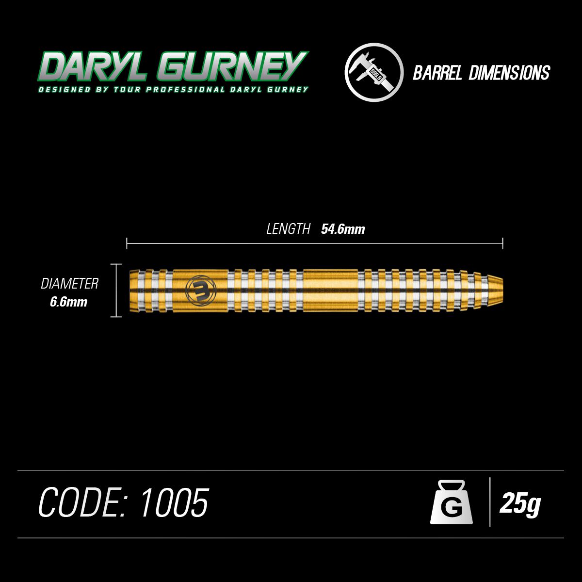 WINMAU Daryl Gurney 25 gram 90% Tungsten alloy