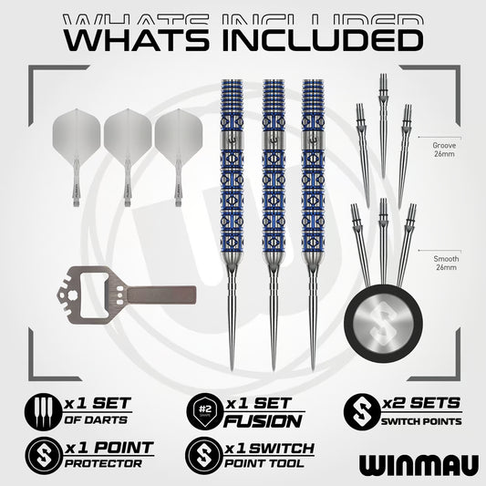 Winmau Lunaris Parallel Switch Point Steeldarts 25G