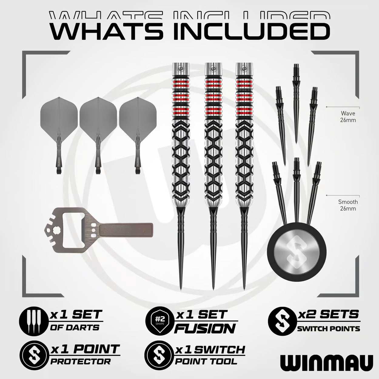 Winmau Fornax Parallel Switch Point Steeldarts 24G