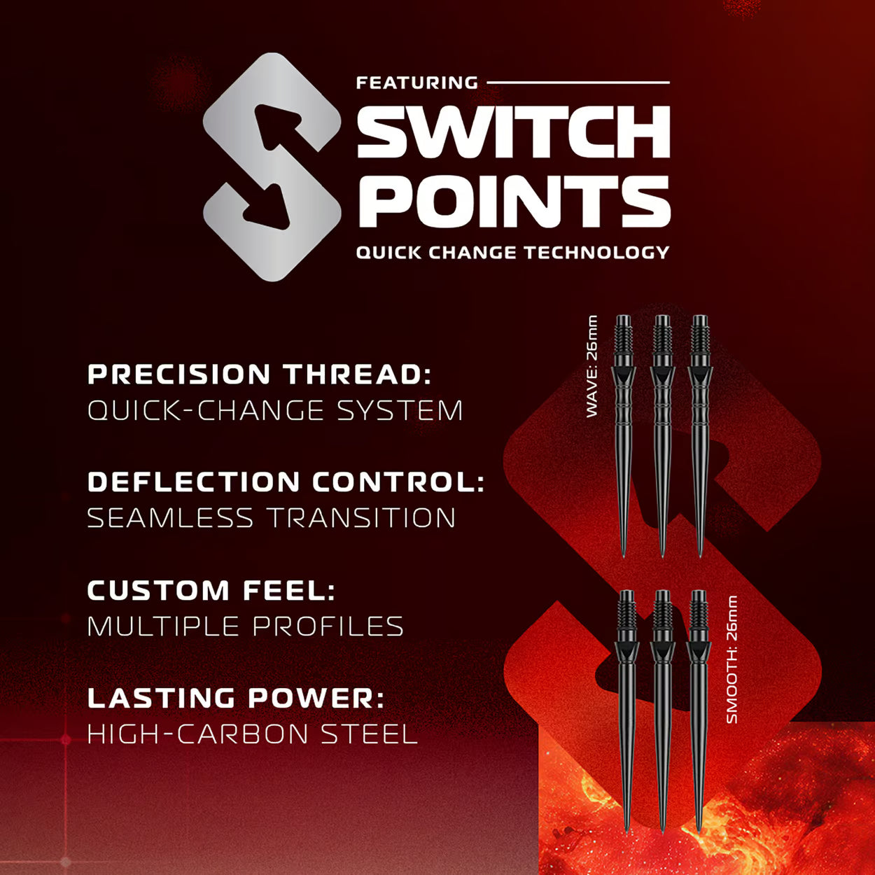 Winmau Fornax Parallel Switch Point Steeldarts 24G