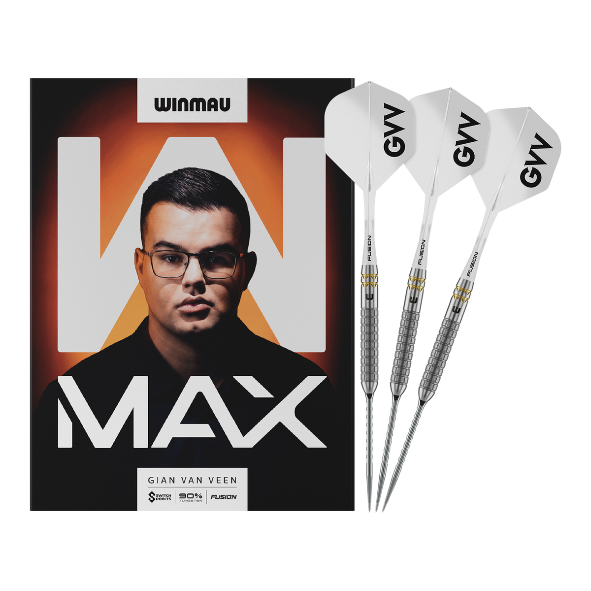 Winmau Gian Van Veen W-MAX Switch Point steel darts 24G