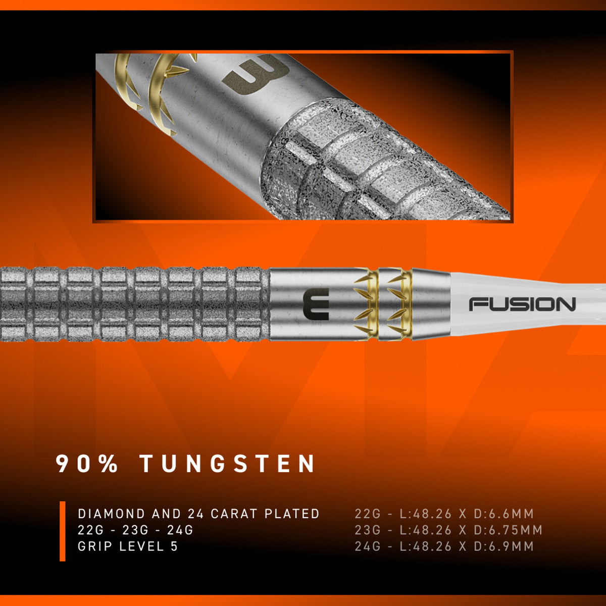 Winmau Gian Van Veen W-MAX Switch Point steel darts 23G