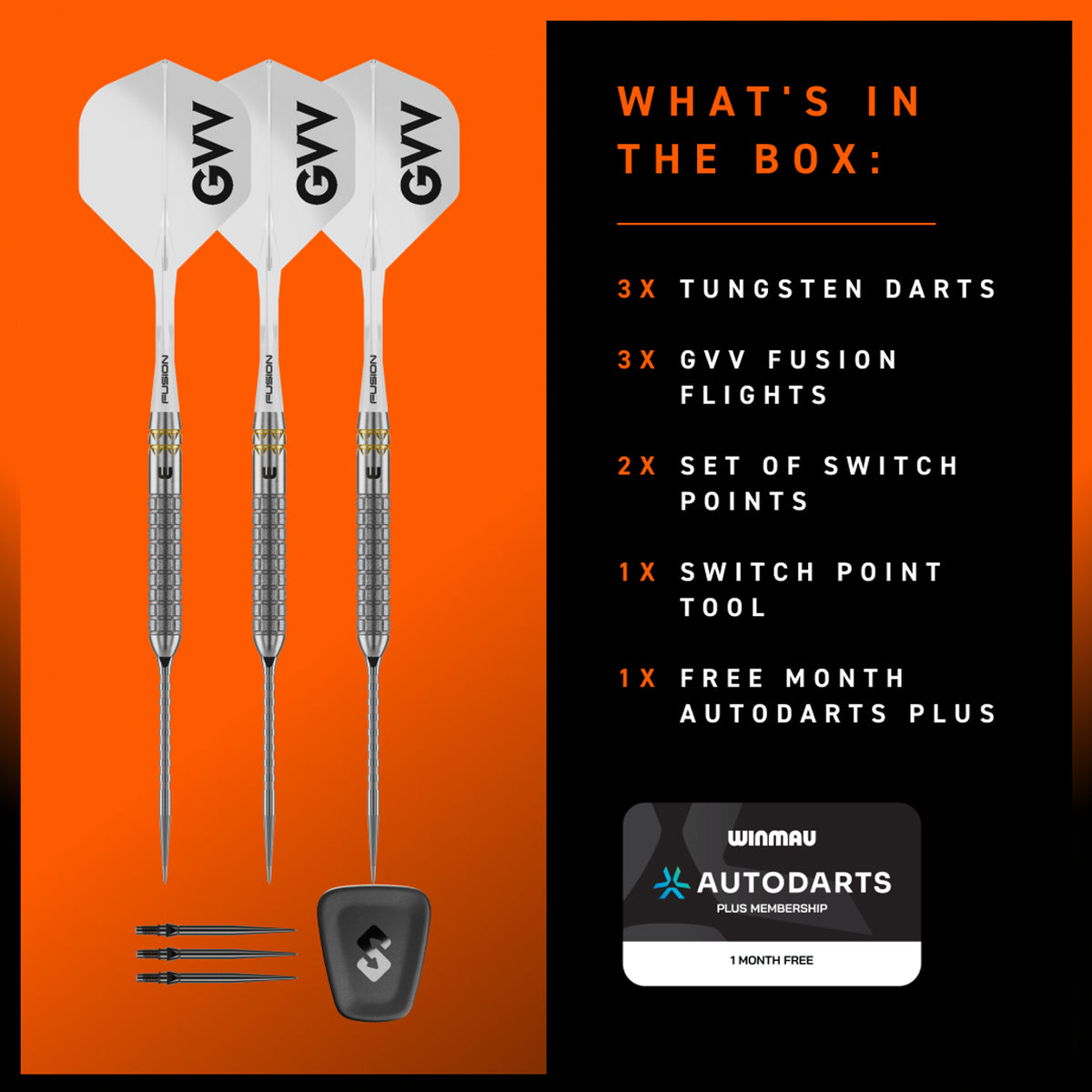 Winmau Gian Van Veen W-MAX Switch Point steel darts 22G