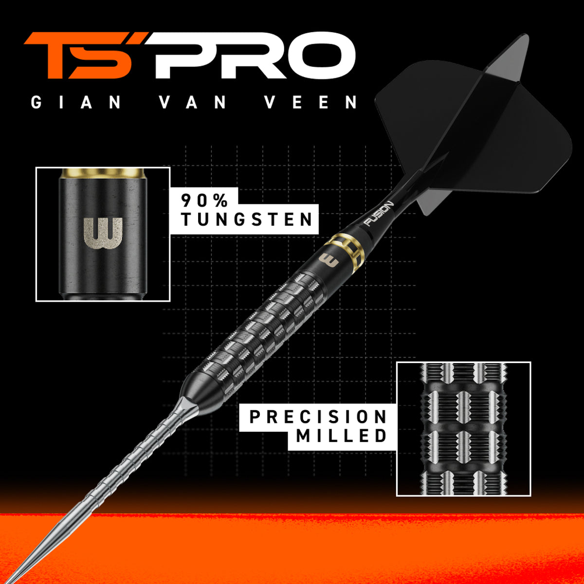 Winmau Gian Van Veen TS-PRO Switch Point Steeldarts 22G