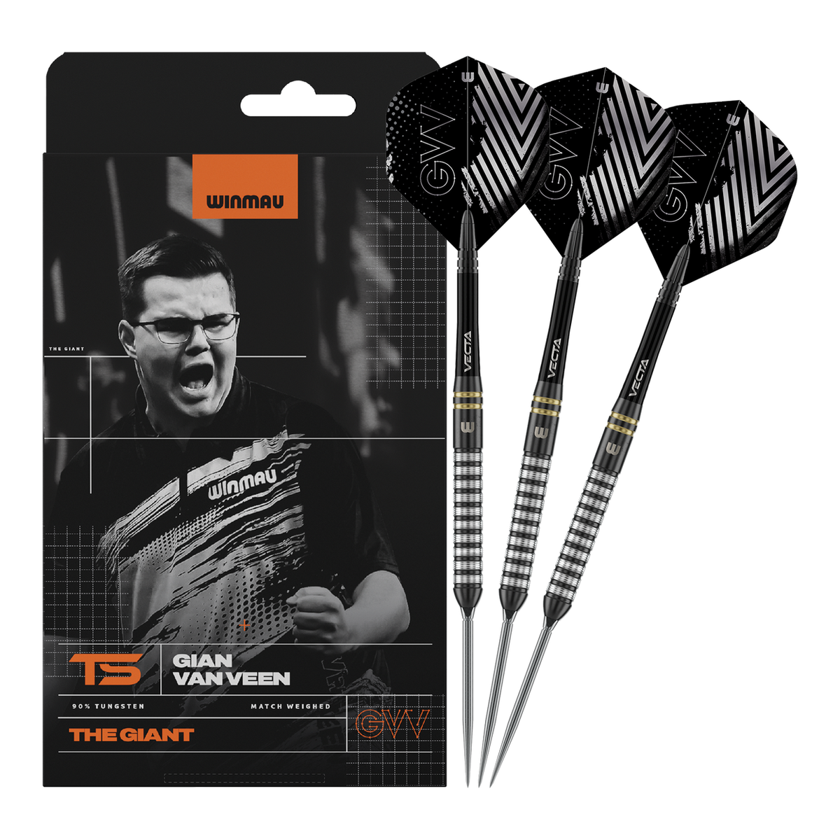 Winmau Gian Van Veen TS Switch Point steel darts 25G