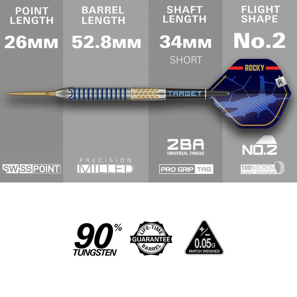 Target Josh Rock GEN1 Swiss Point Steel Darts 24G