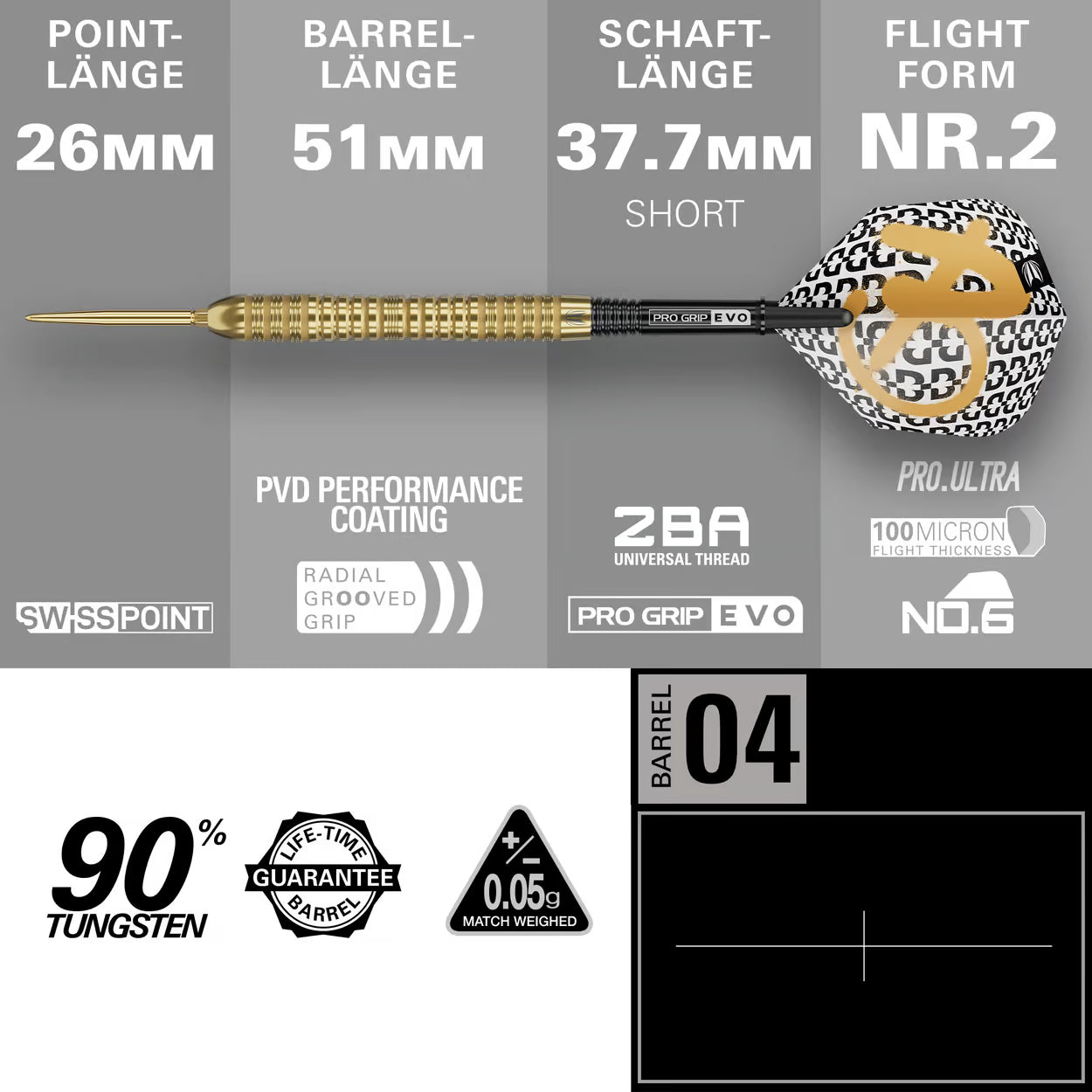 Target Bolide Envy 04 Swiss Point steel darts 21G