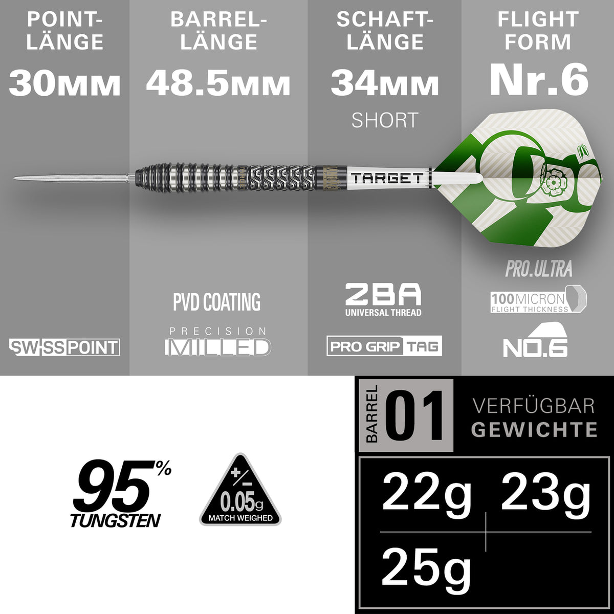 Target Charlie Manby Swiss Points Steeldarts 25G