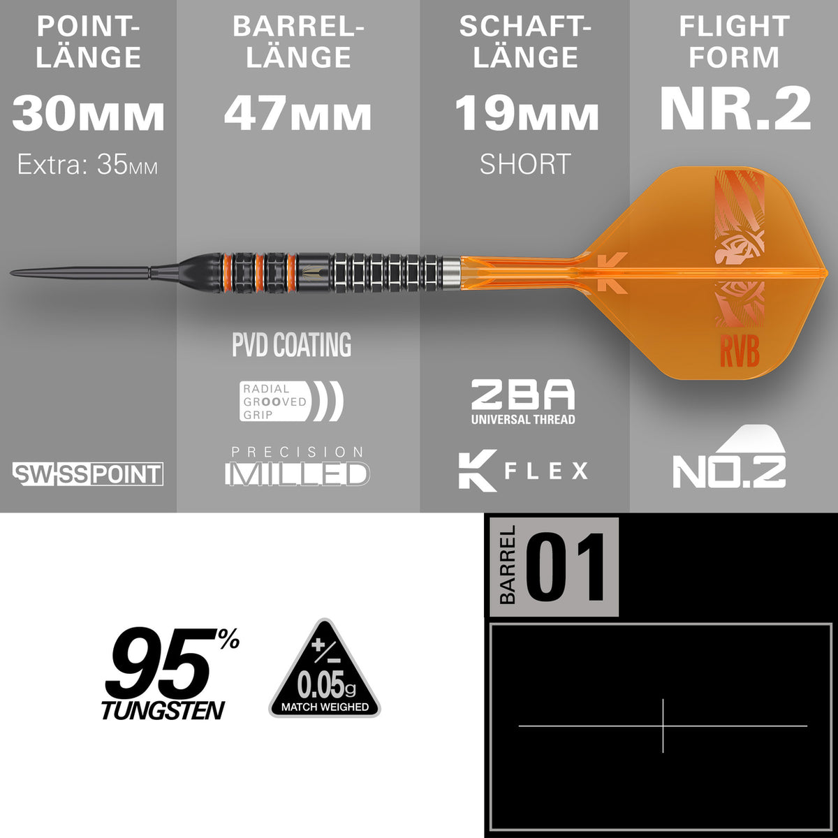 Target Raymond Van Barneveld 95K Swiss Points Steeldarts 23G