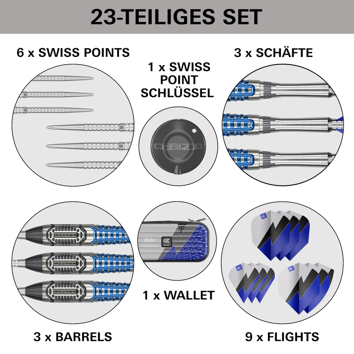 Target Phil Taylor Power X Chrono Swiss Points Steeldarts 26G