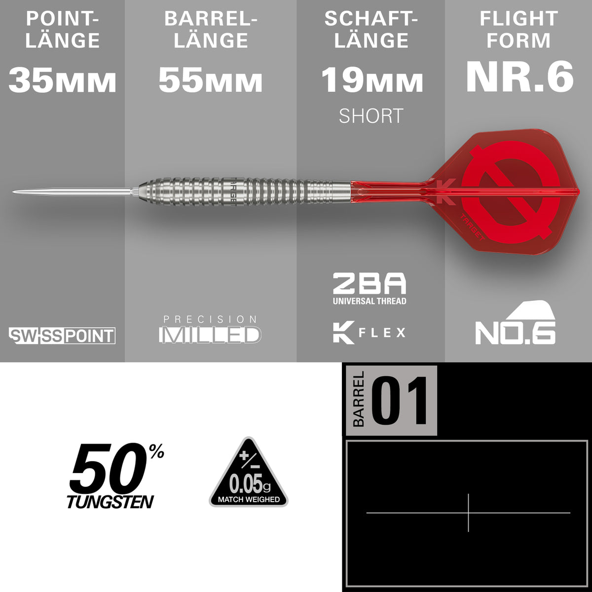 Target Group O 01 Swiss Points Steeldarts 23G