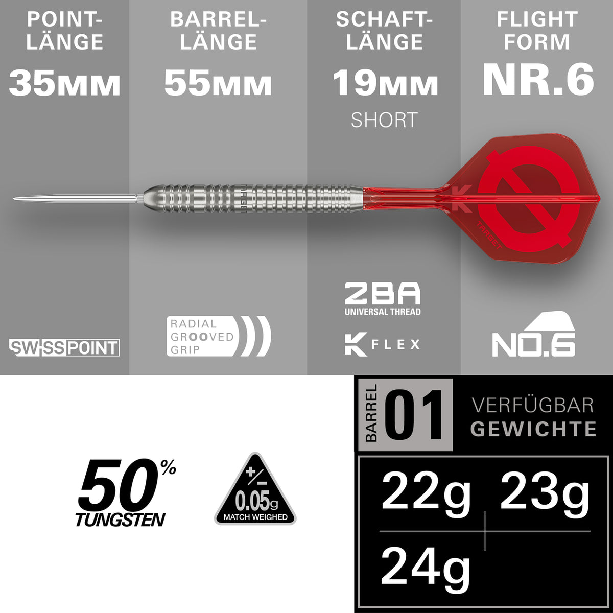Target Group O 03 Swiss Points Steeldarts 22G