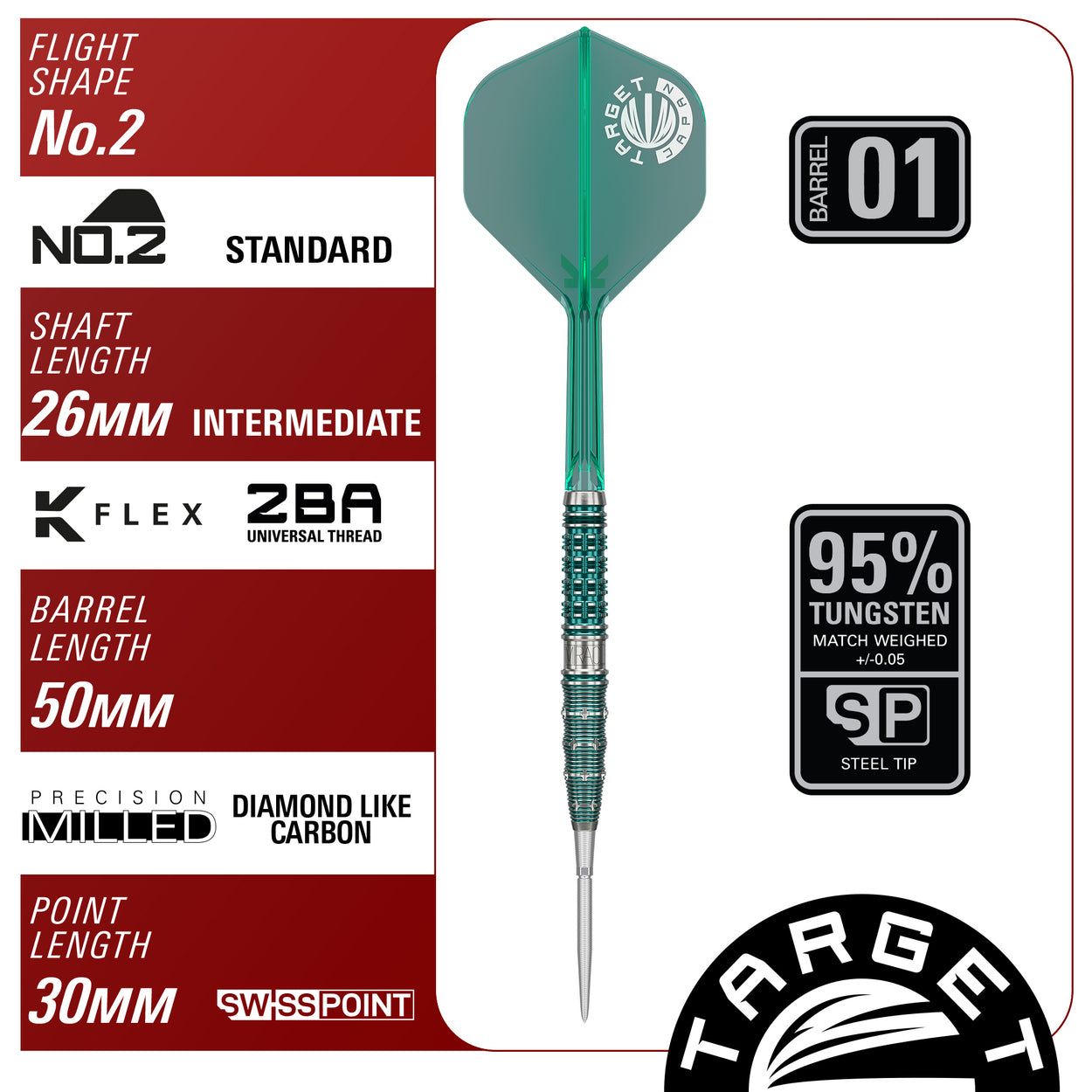 Target Japan Mikuru Suzuki The Miracle GEN7 Swiss Point Steeldarts - 23g