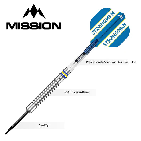 Mission Dennis Nilsson Darts - Steel Tip - 95% Tungsten - Silver 23G