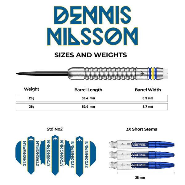 Mission Dennis Nilsson Darts - Steel Tip - 95% Tungsten - Silver 23G