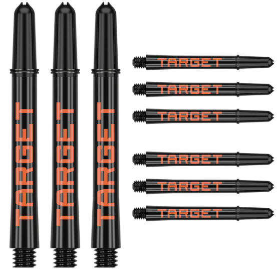 Target 3 Sets Pro Grip Shafts TAG Shafts BLACK AND ORANGE 34MM