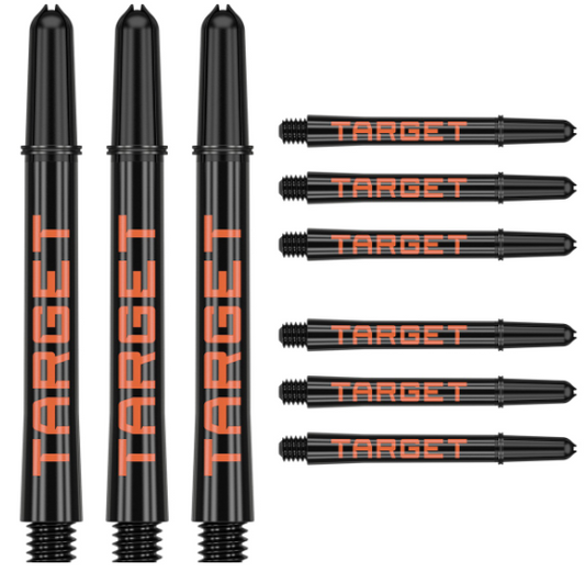 Target 3 Sets Pro Grip Shafts TAG Shafts BLACK AND ORANGE 34MM