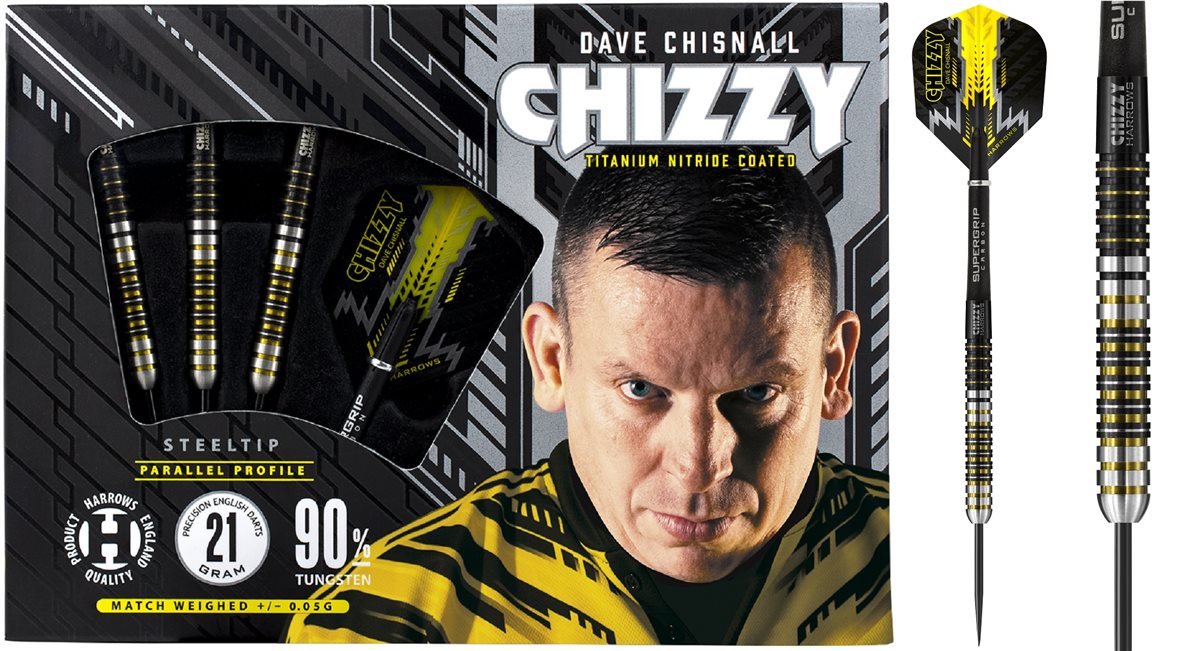 Harrows Dave "Chizzy" Chisnall 90% Steel Darts 23 grams 51.0mm  6.5mm
