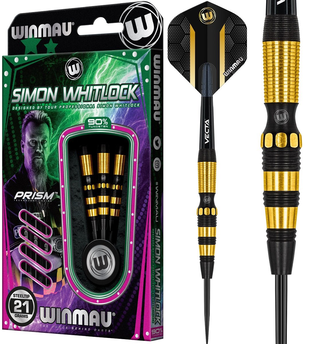 Winmau Simon Whitlock 2022 steel darts 23 gram  L. = 50.8 mm, D. max. = 7.5 mm