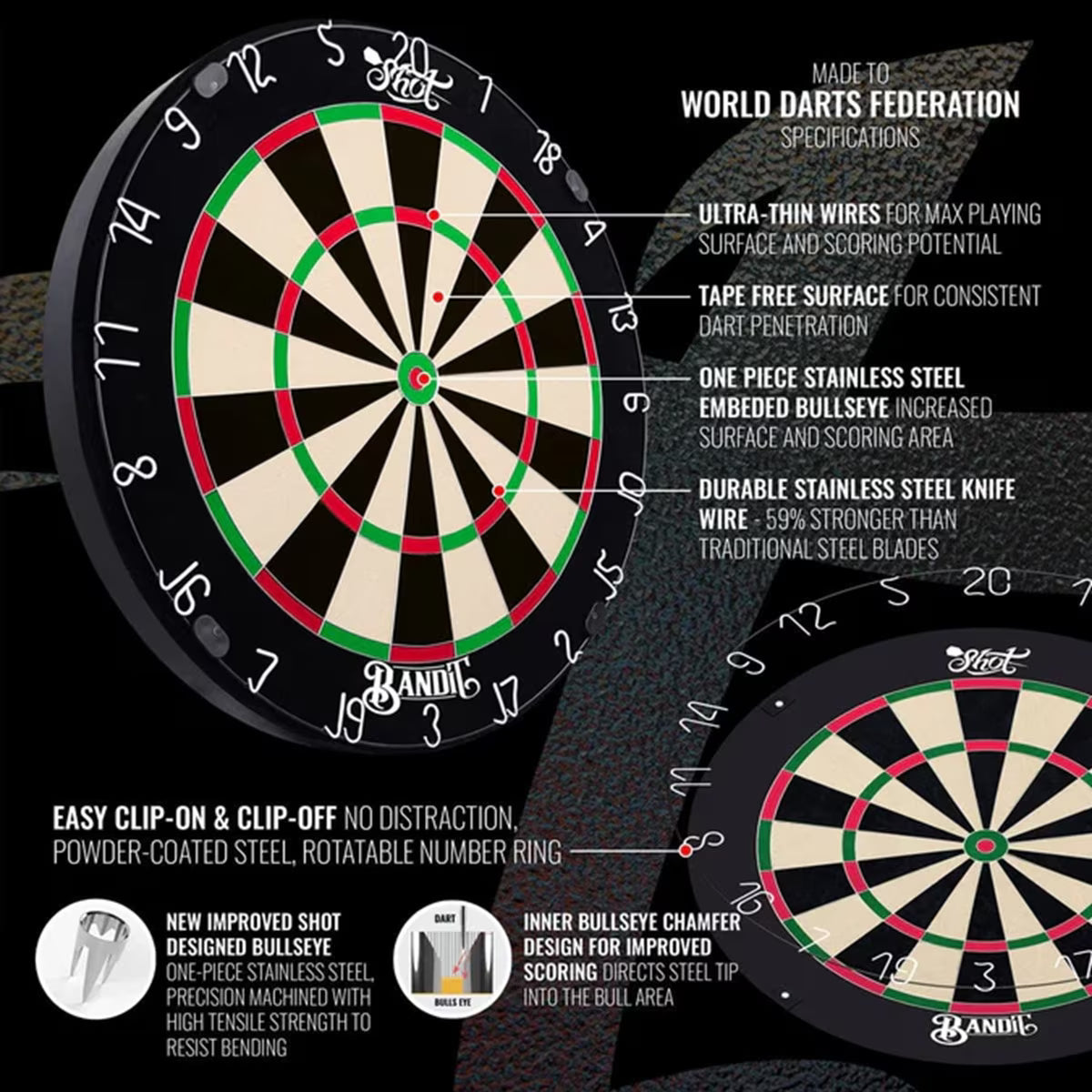 Shot Bandit Dartboard Professional 4th Generation