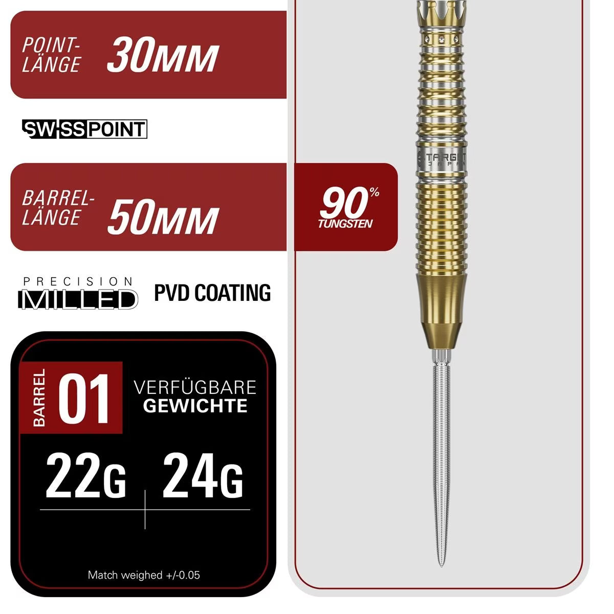Target Black Marque Enzo 90% Swiss Points Steeldarts 24g