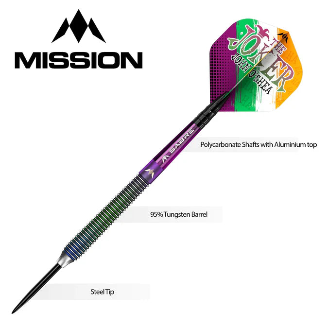 MISSION JOHN O SHEA DARTS - STEEL TIP - THE JOKER - CORAL 26G